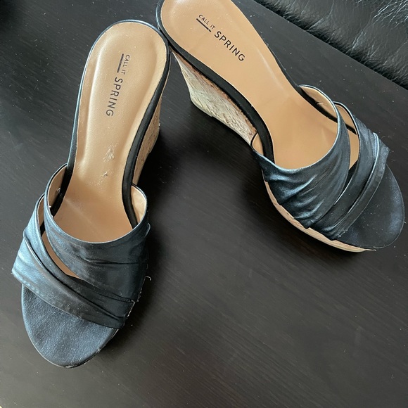 Spring sandal in leather and cork, 4 inch heels. - Picture 2 of 3